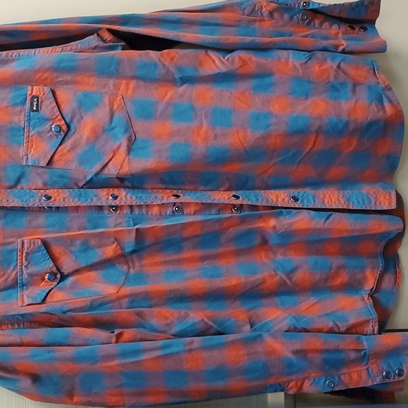 RCVA snap button vintage plaid shirt button down casual XL - Picture 5 of 17